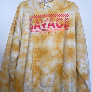 Yellow tie-dye hoodie, size XXL, originally from Rue 21